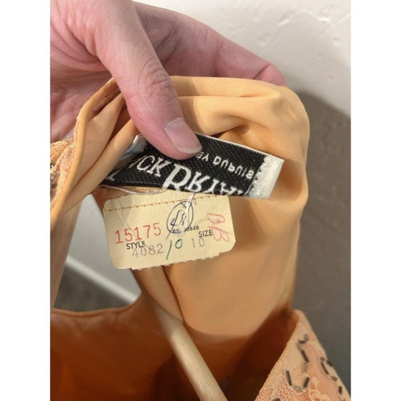 Jack Bryan Vintage 1960 Beaded Peach Toned Dress Woman's - Picture 6 of 6